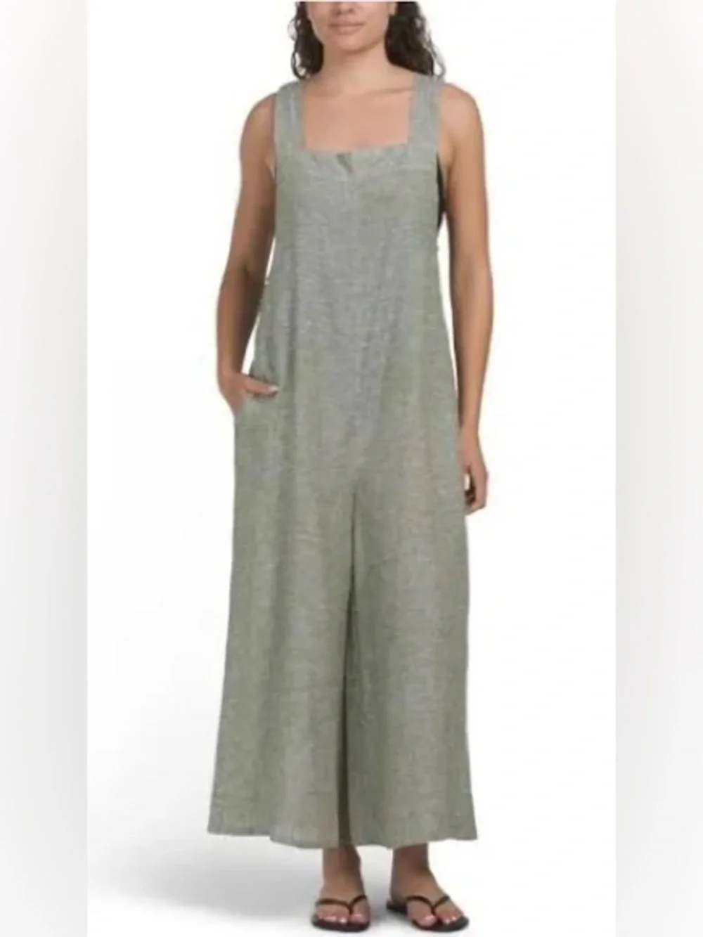 Haute Hippie Olive Linen Blend jumpsuit